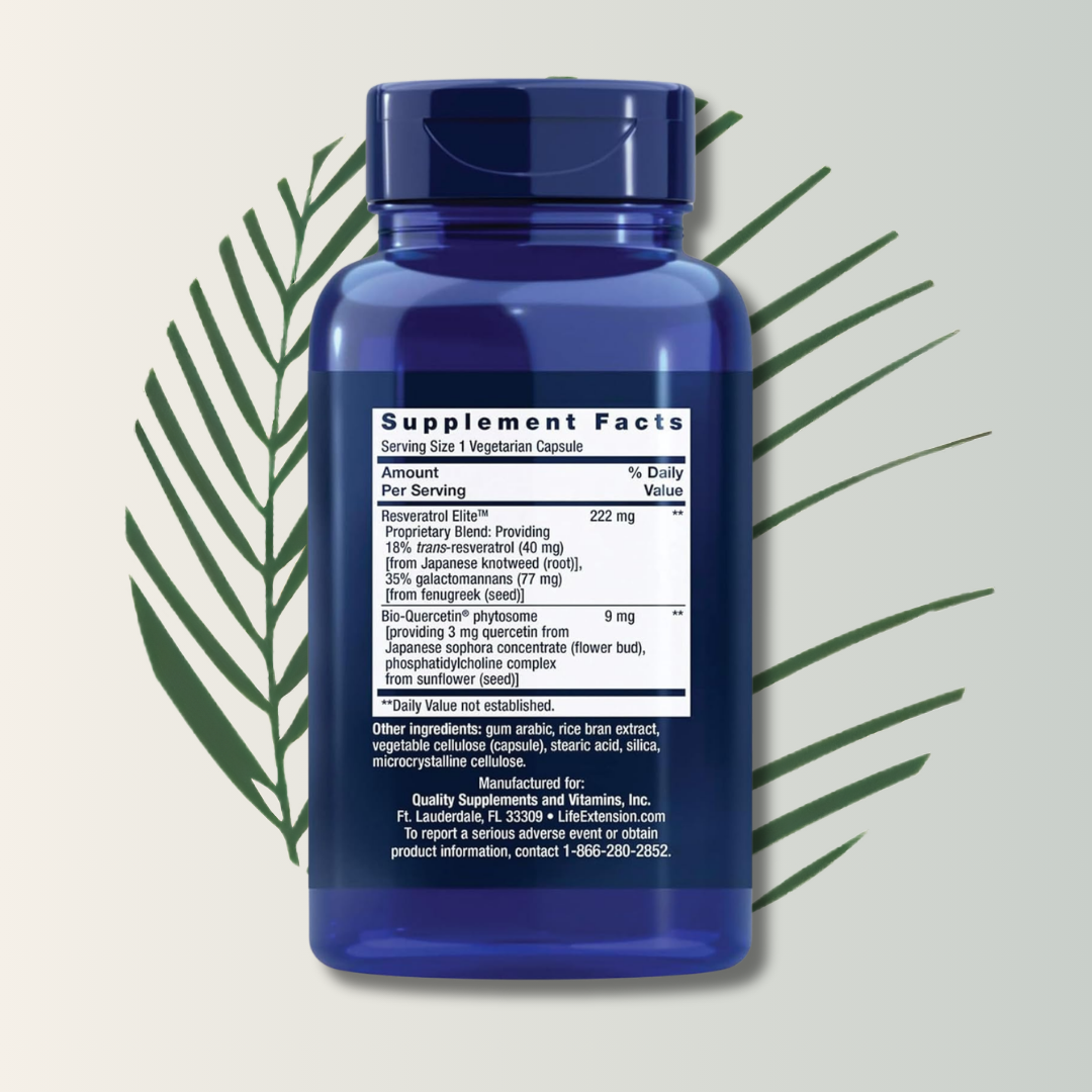Resveratrol Elite Optimizado – Life Extension (60 Cápsulas Vegetarianas)
