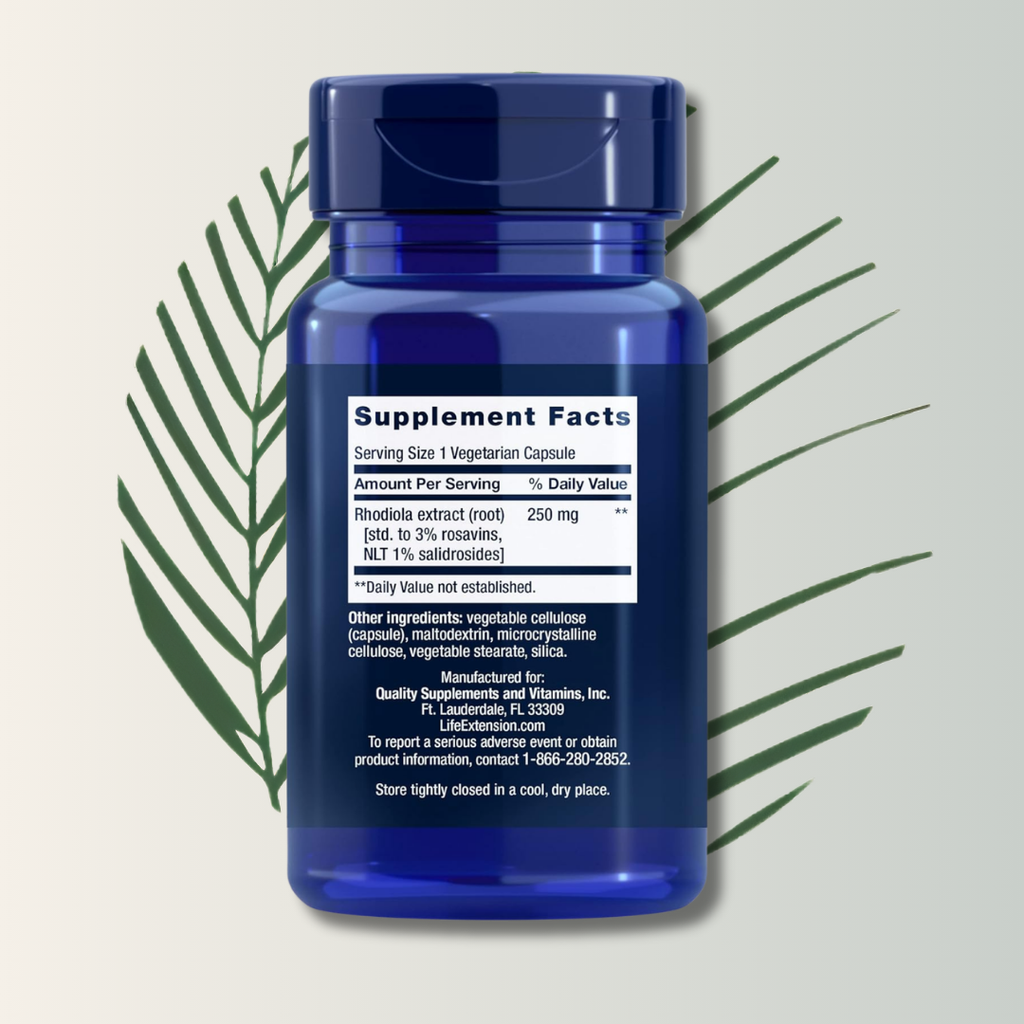 Rhodiola Extract 250 MG 60 Veg Caps | Life Extension