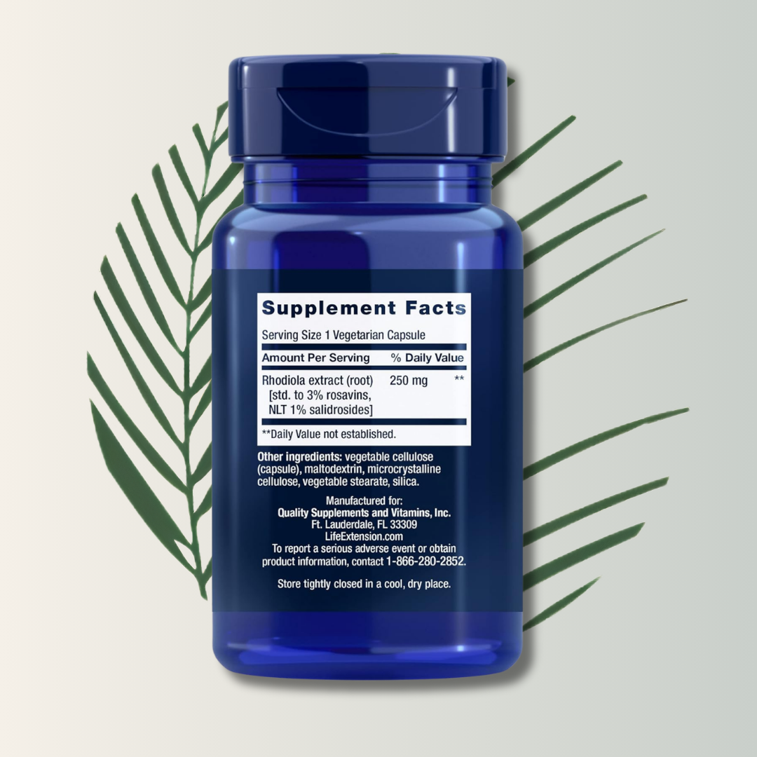 Rhodiola Extract 250 MG 60 Veg Caps | Life Extension