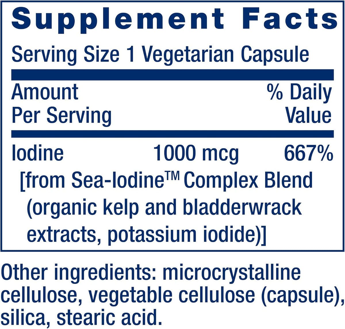 SEA IODINE 1000MCG LIFE EXTENSION