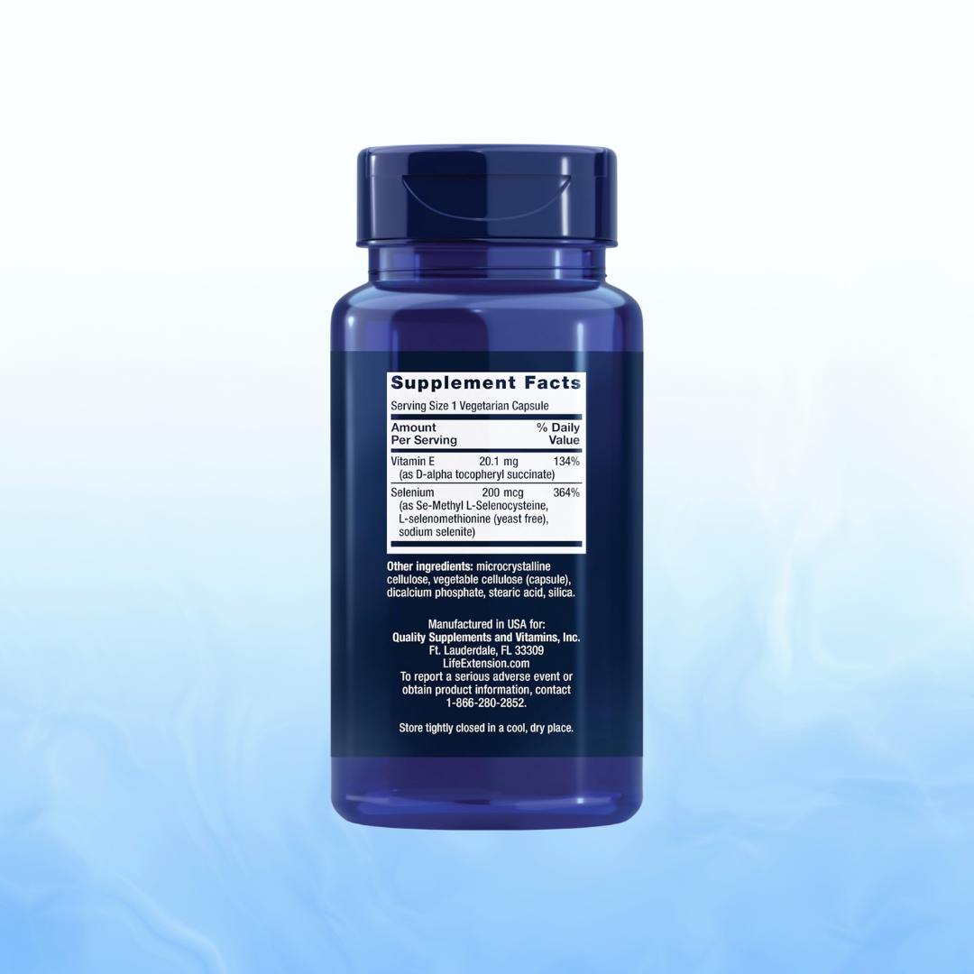 Selenium 200 Mcg con Vitamina E – Life Extension (100 Cápsulas Vegetarianas)