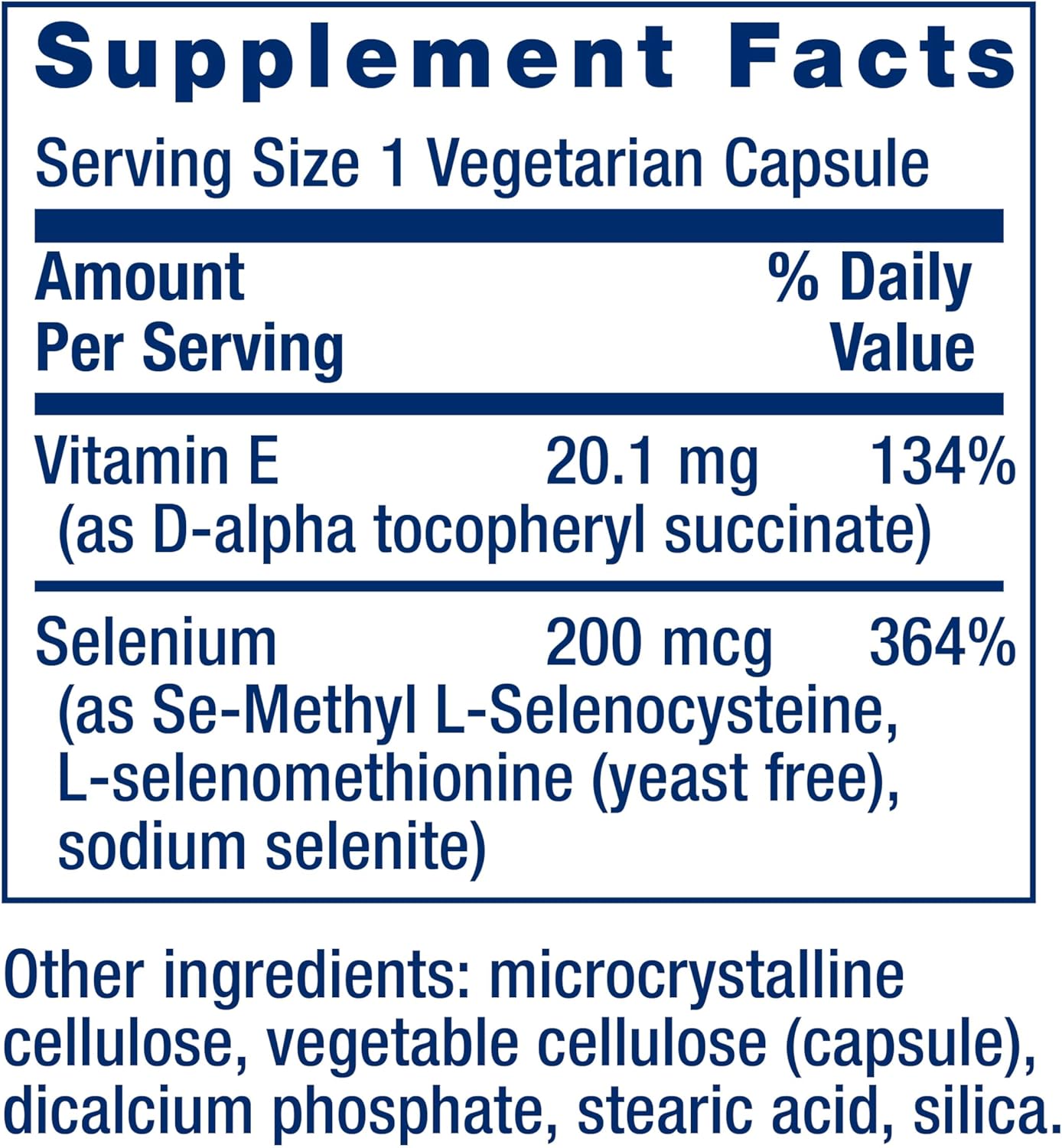 Selenium 200 Mcg con Vitamina E – Life Extension (100 Cápsulas Vegetarianas)