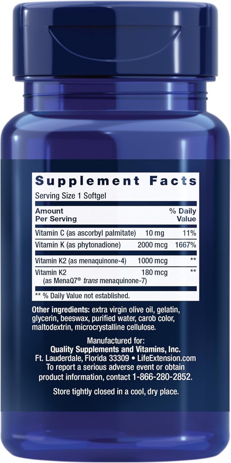 Super K Life Extension - 90 Softgels | Vitamina K Completa | bhorganic