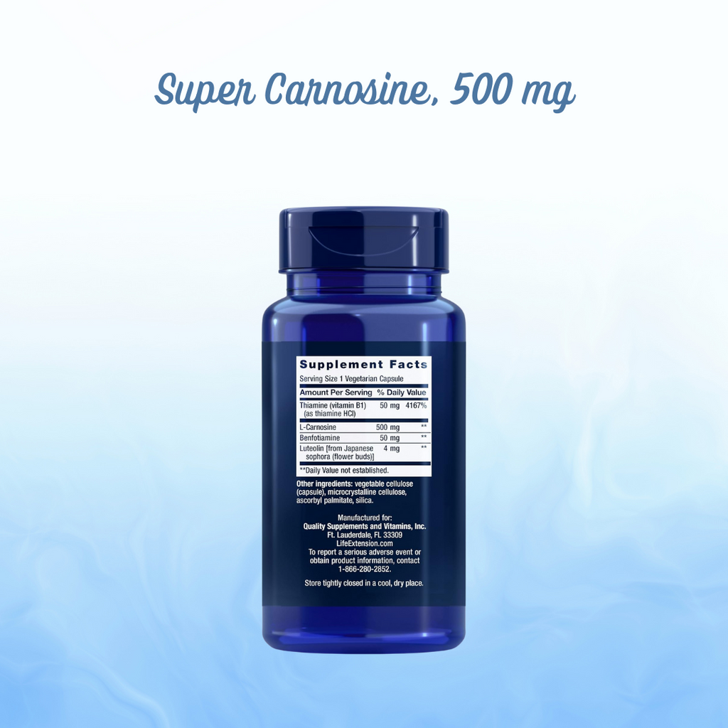 Super Carnosine, 500 Mg, 60 Veg Caps | Life Extension