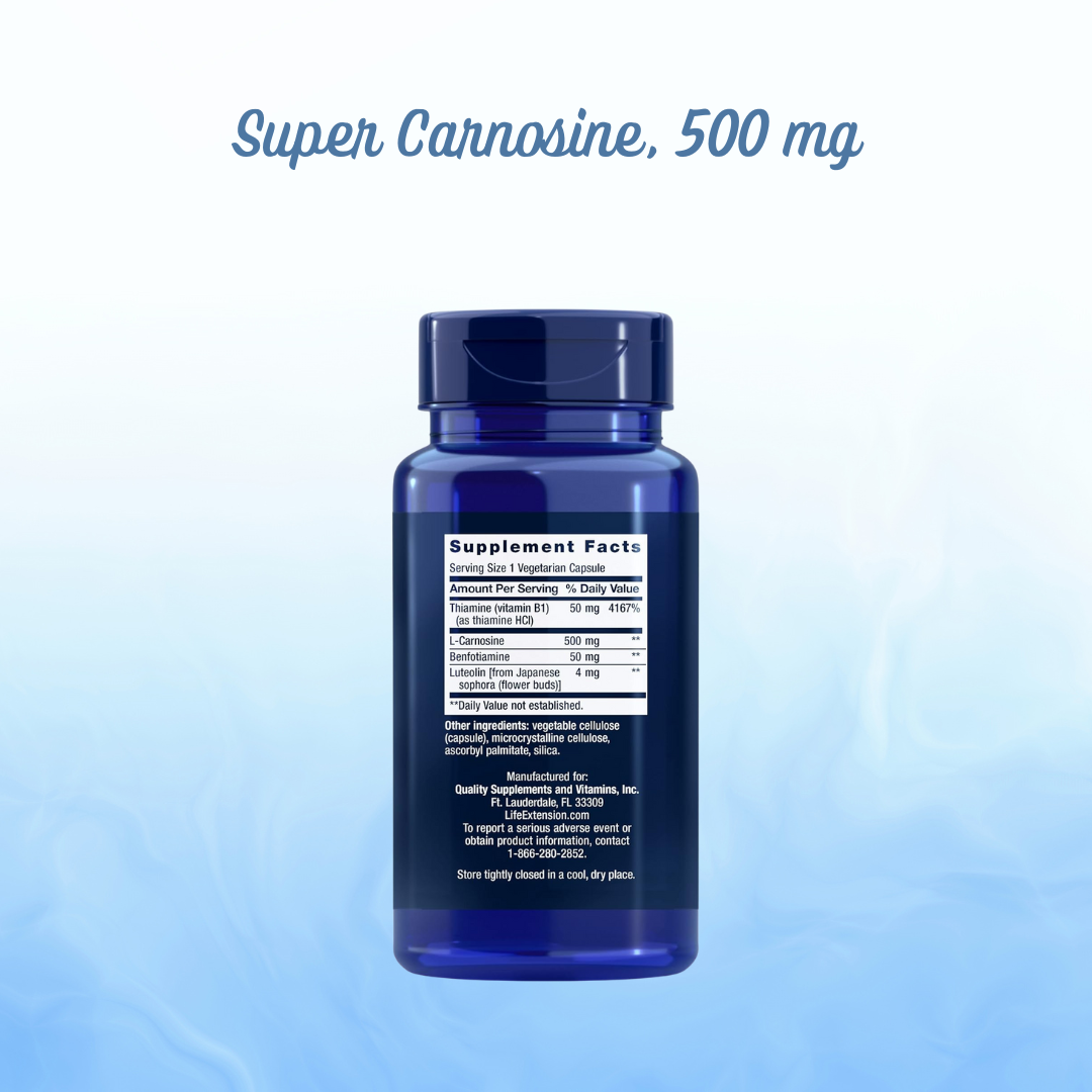 Super Carnosine, 500 Mg, 60 Veg Caps | Life Extension