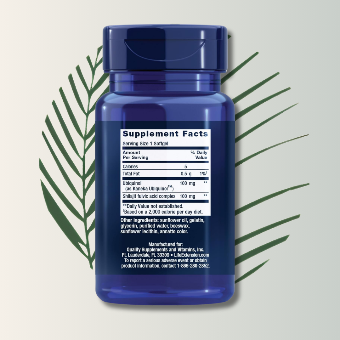 Super Ubiquinol CoQ10 with Enhanced Mitochondrial Support™ 100 mg, 30 softgels LIFE EXTENSION