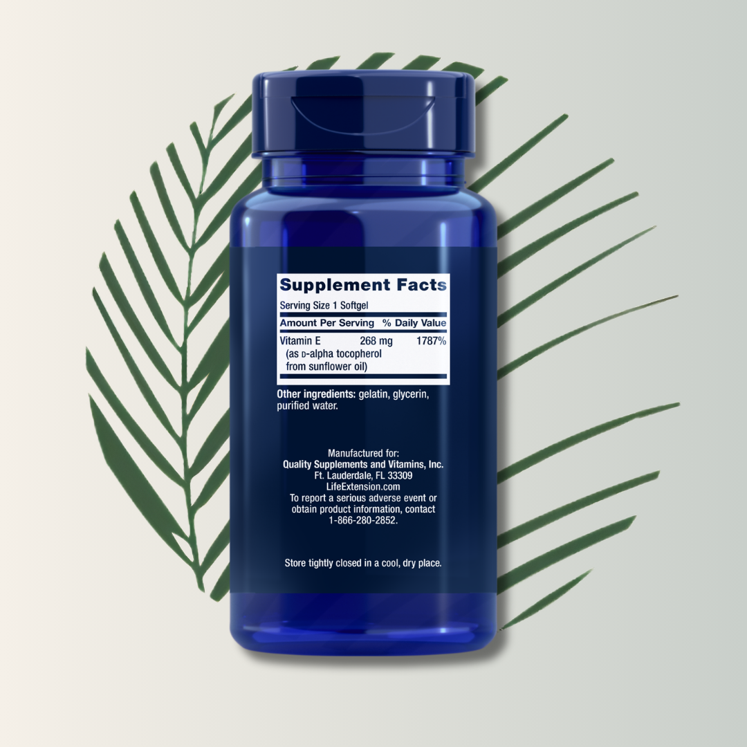 Super Vitamina E 268 Mg (400 IU) – Life Extension (90 Cápsulas Blandas)