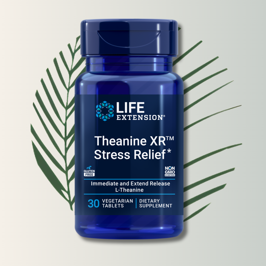 Theanine XR Stress Relief 30 Tabletas - Life Extension | Manejo del Estrés | bhorganic
