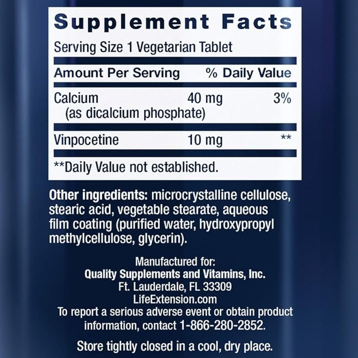 Vinpocetina 10 Mg 100 Caps | Life Extension