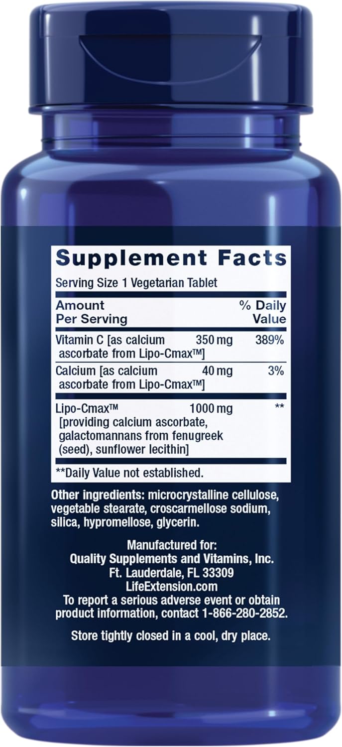 Vitamina C Liposomal 24 Horas Life Extension – 60 Tabletas | bhorganic