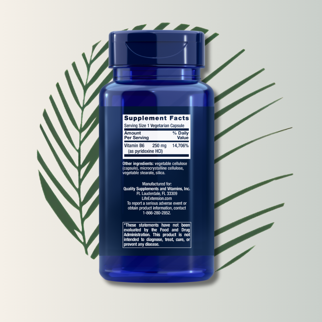 Vitamina B6 250 Mg 100 Caps | Life Extension