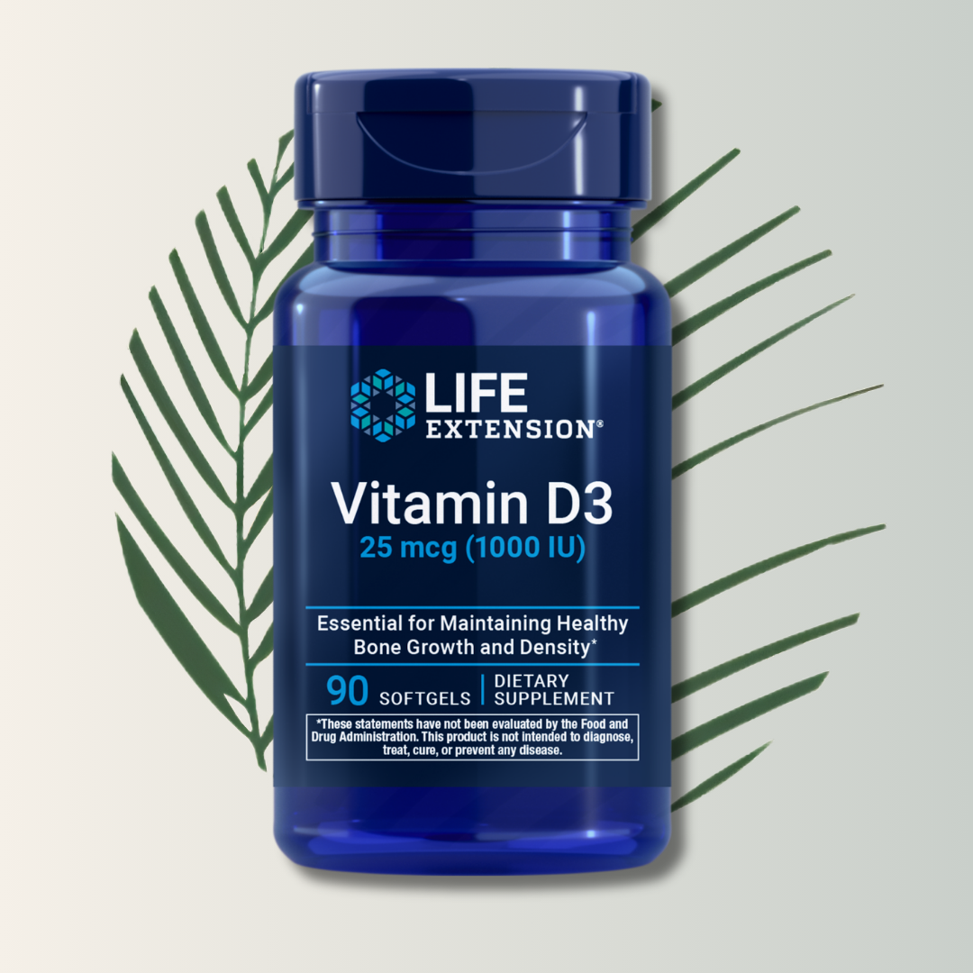 Vitamina D3 1000 UI 25 Mcg 90 Softgels | Life Extension