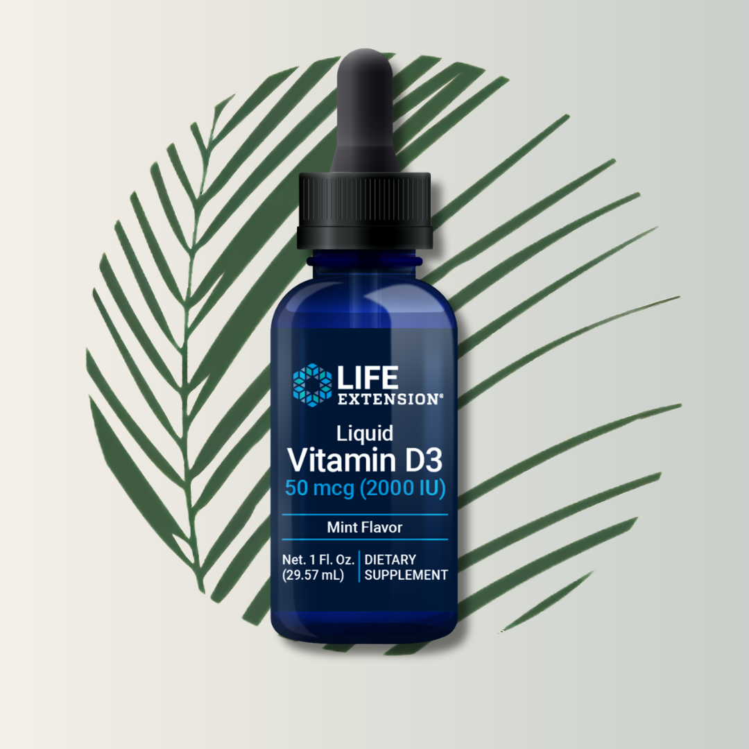 Vitamina D3 Líquida (menta) 2000 UI – Life Extension (29.57 Ml)
