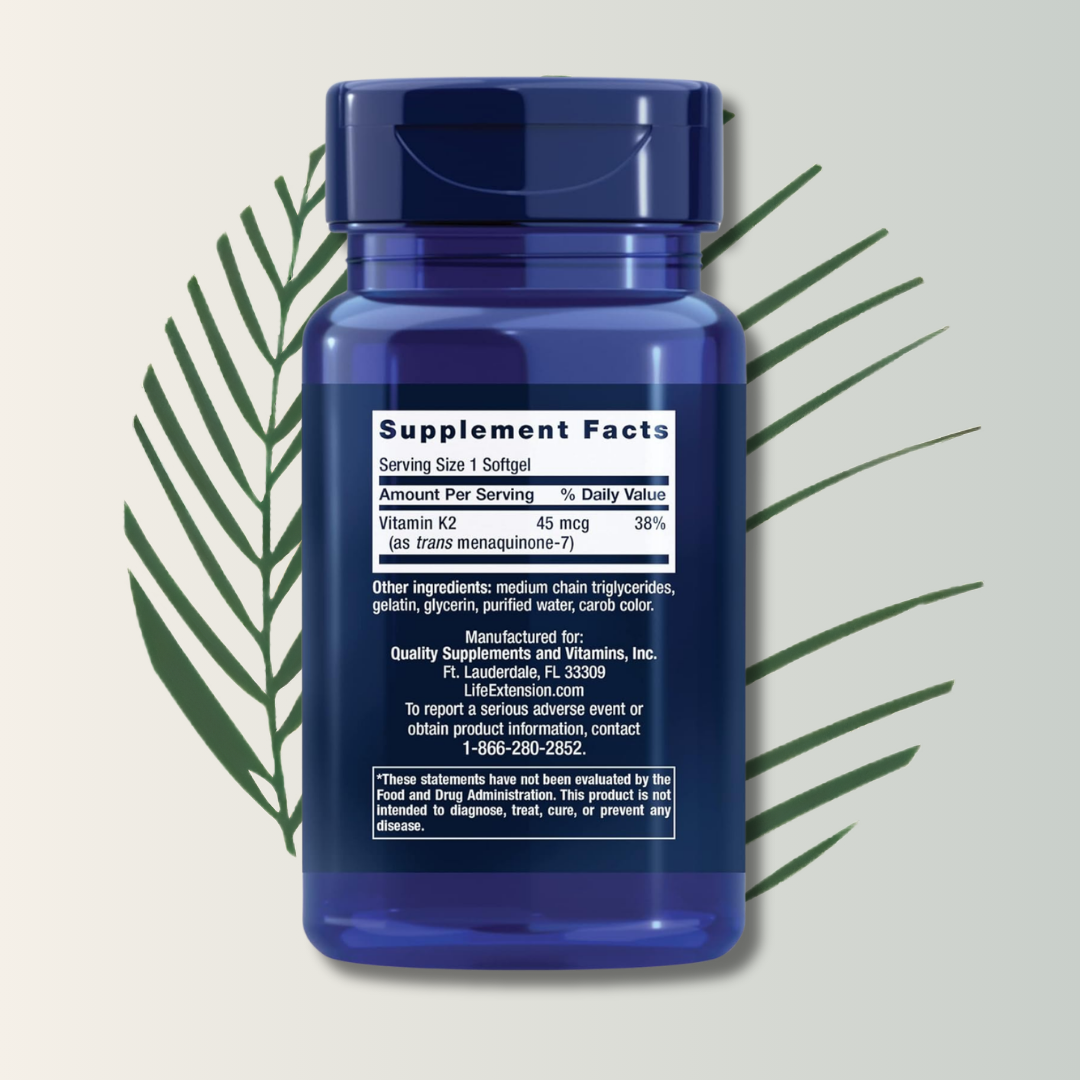 Vitamina K2 45 Mcg, 90 Softgels | Life Extension