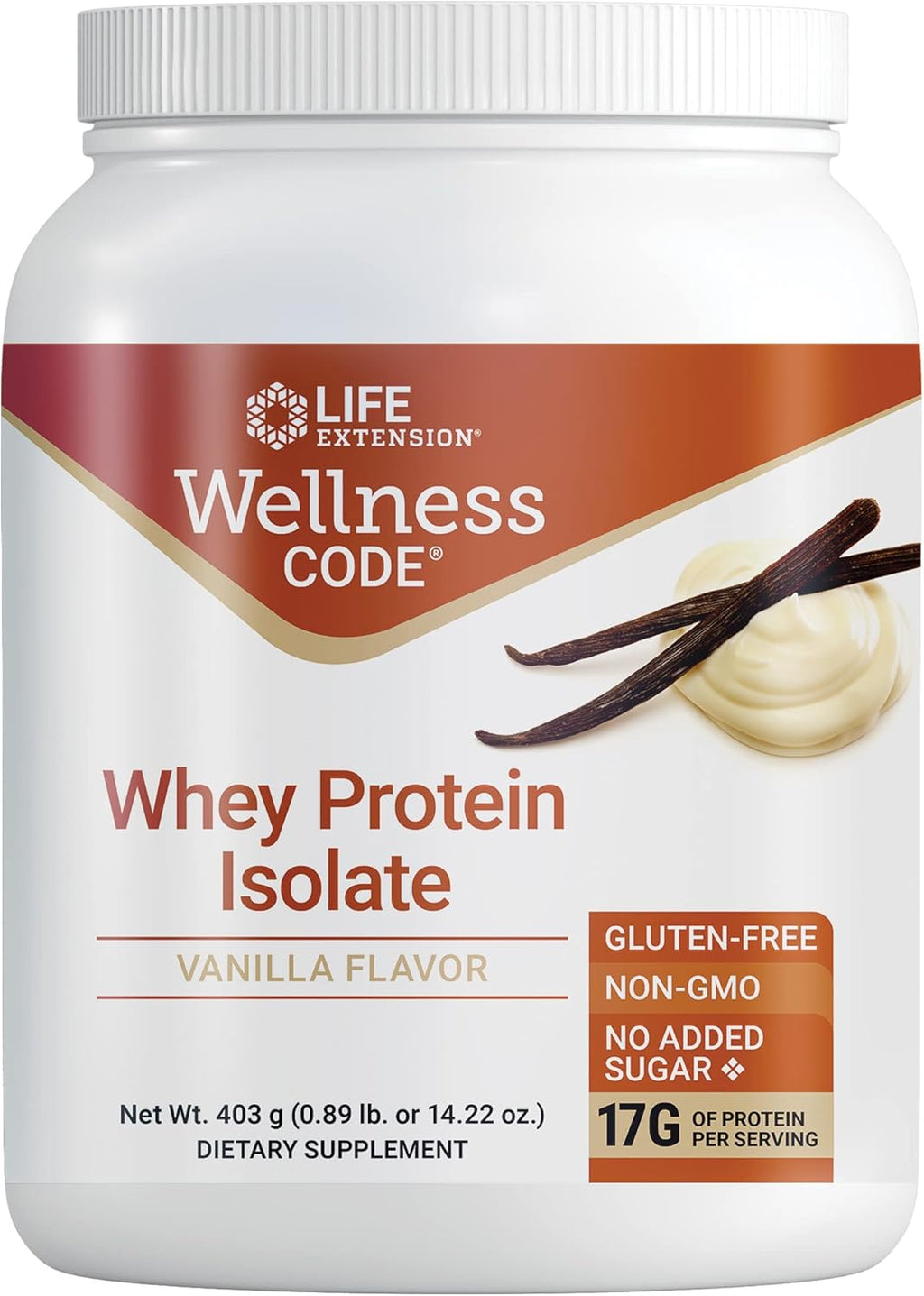 Wellness Code Whey Vainilla 403g - Life Extension | Proteína de Suero | bhorganic