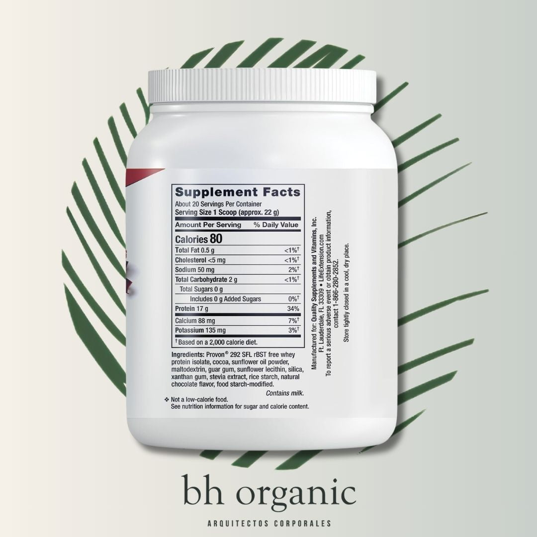 Wellness Code® Concentrado de Proteína de Suero – Chocolate – Life Extension 454 Grs