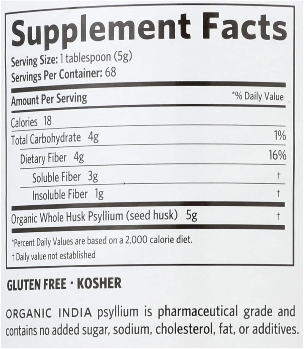 Whole Husk Psyllium Organic India - Fibra Natural | Bienestar Digestivo | bhorganic
