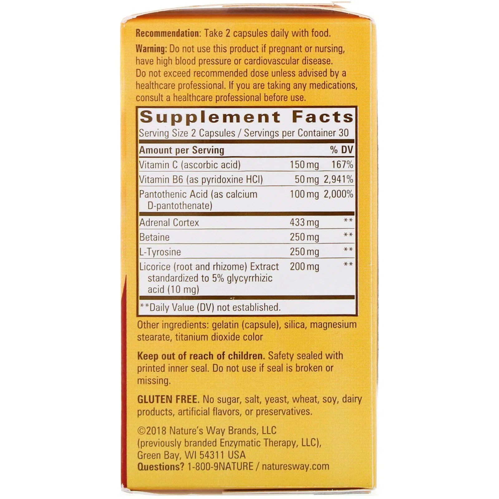 Adrenal Stress END Nature's Way - 60 Cápsulas | Manejo del Estrés | Apoyo Adrenal | bhorganic