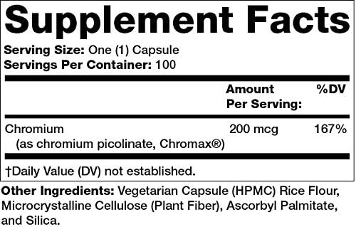 Polinicotinato de Cromo 200mcg Olympian Labs - 100 Cápsulas | Metabolismo Saludable | bhorganic