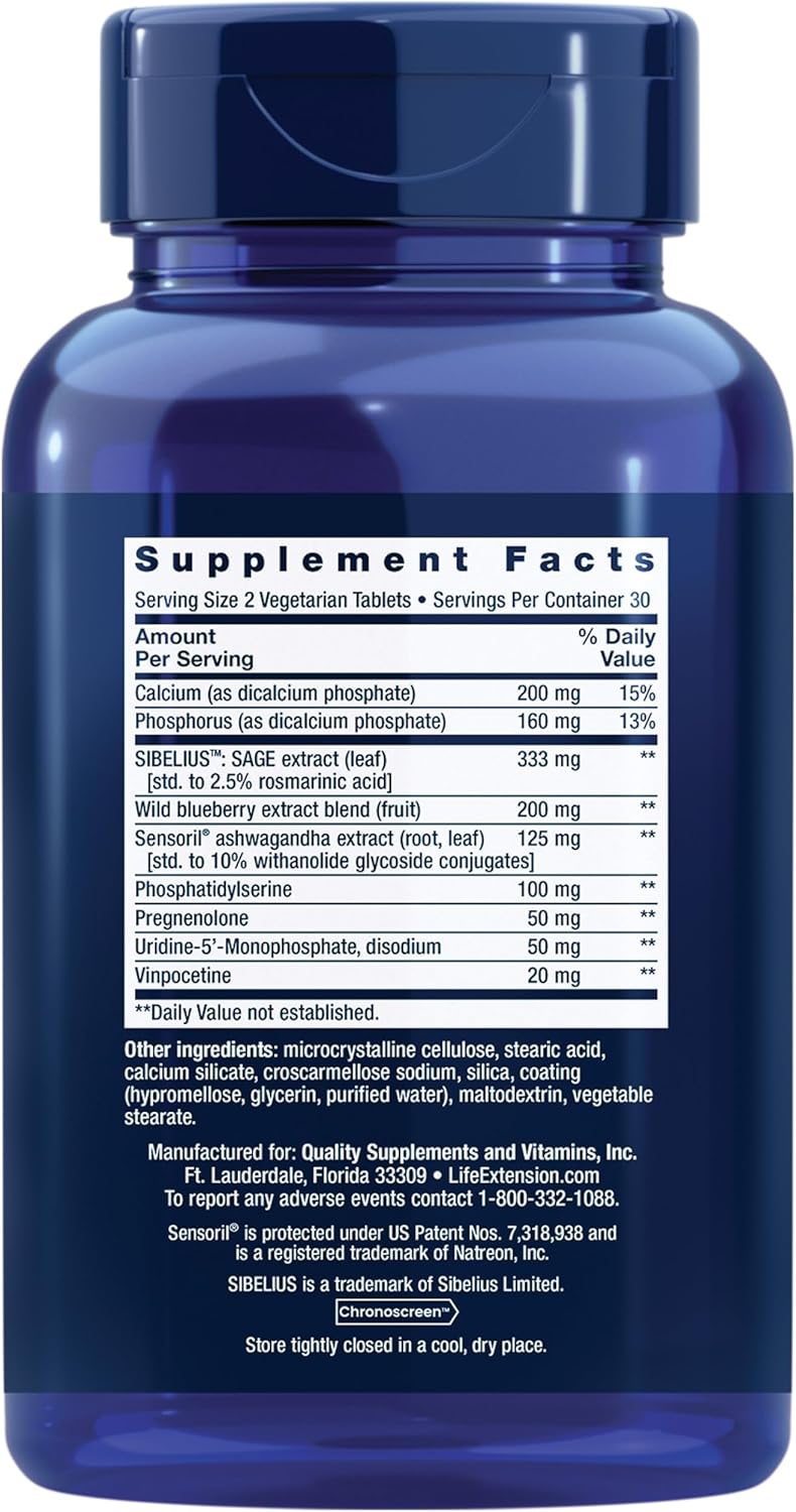 Cognitex Elite Pregnenolone 60 Veg Tablets | Life Extension