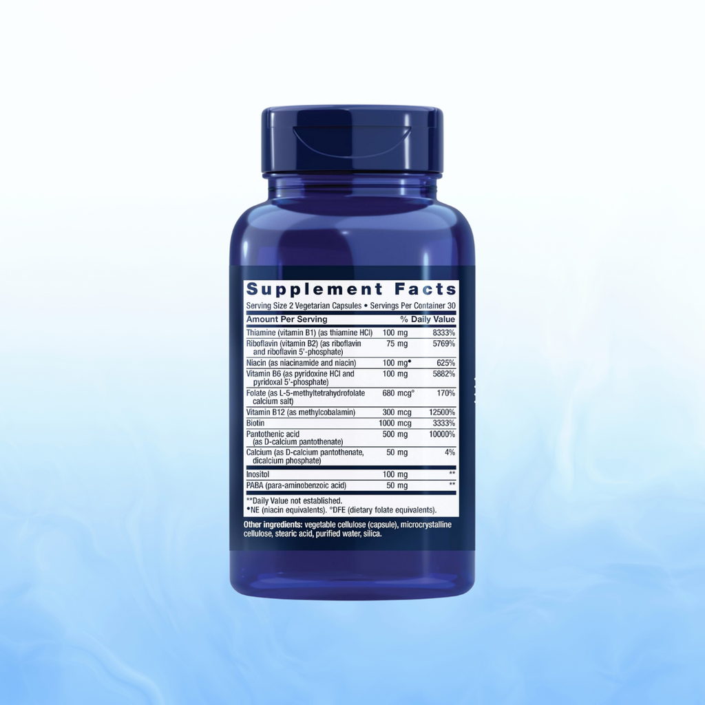 Complejo B Completo Bioactivo Life Extension - 60 Cápsulas Vegetarianas | Energía y Vitalidad | bhorganic