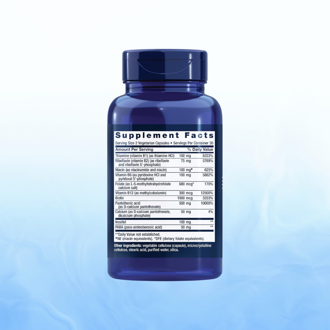 Complejo B Completo Bioactivo Life Extension - 60 Cápsulas Vegetarianas | Energía y Vitalidad | bhorganic