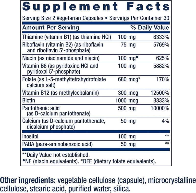 Complejo B Completo Bioactivo Life Extension - 60 Cápsulas Vegetarianas | Energía y Vitalidad | bhorganic