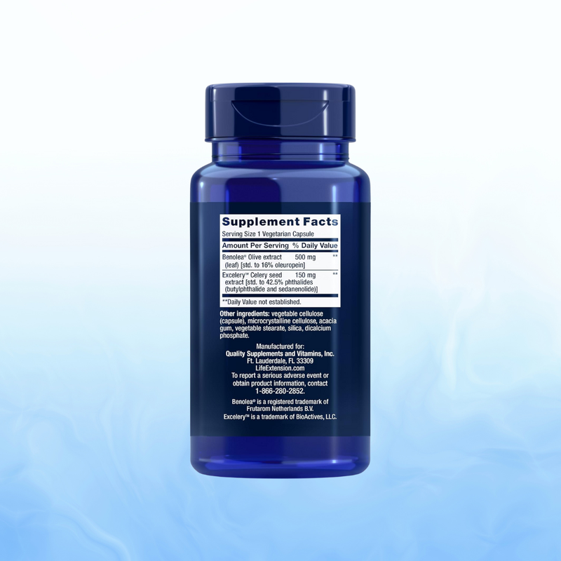 Advanced Olive Leaf Vascular Support Life Extension - 60 Cápsulas | Salud Cardiovascular | bhorganic