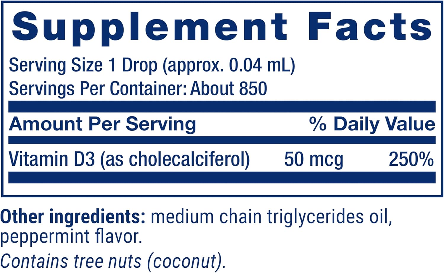 Vitamina D3 Líquida (menta) 2000 UI – Life Extension (29.57 Ml)