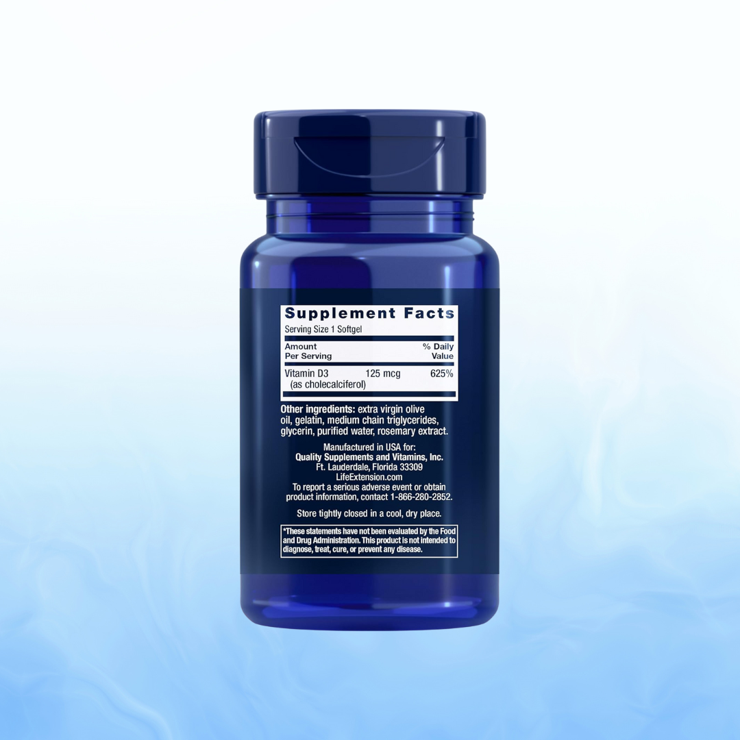 Vitamina D3 5,000 Iu, 60 Softgel | Life Extension