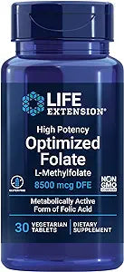 Optimized folate L- methylfolate 8500 mcg Life Extension