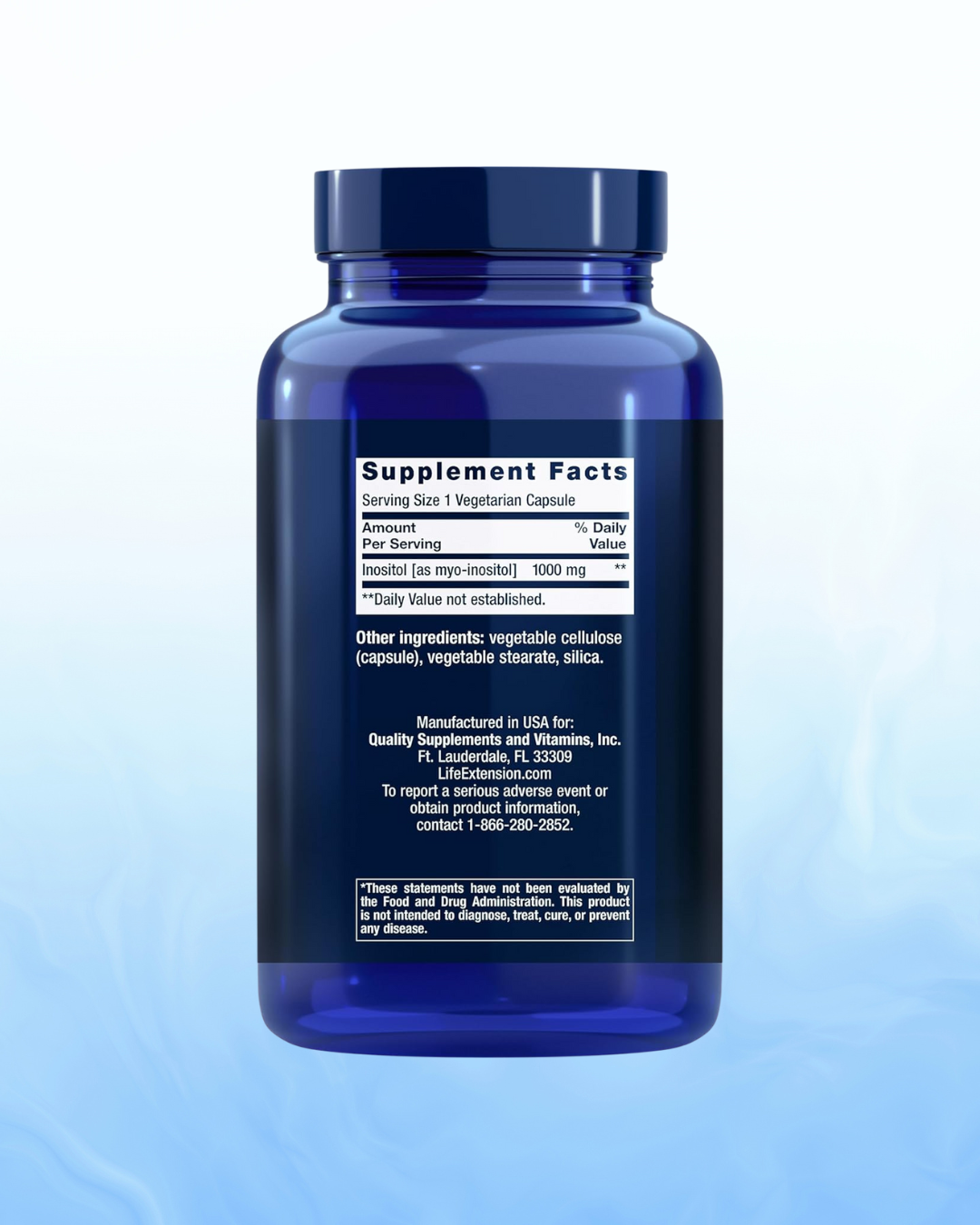 Inositol 1000mg Life Extension - 360 Cápsulas | Bienestar Mental | Equilibrio Hormonal | bhorganic