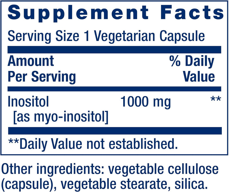Inositol 1000mg Life Extension - 360 Cápsulas | Bienestar Mental | Equilibrio Hormonal | bhorganic