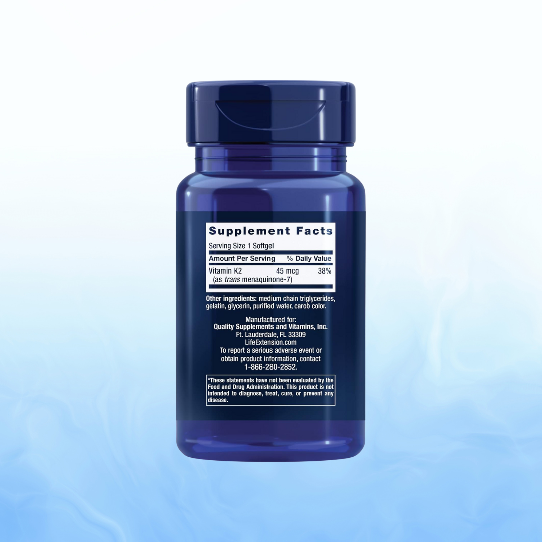 Vitamina K2 45 Mcg, 90 Softgels | Life Extension