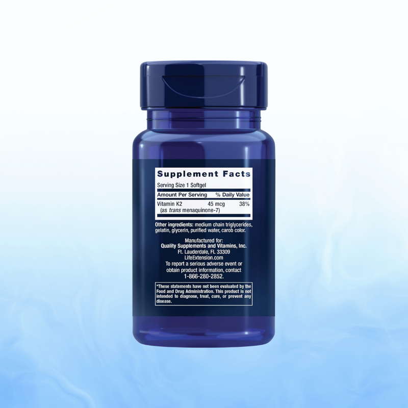Vitamina K2 45 Mcg, 90 Softgels | Life Extension