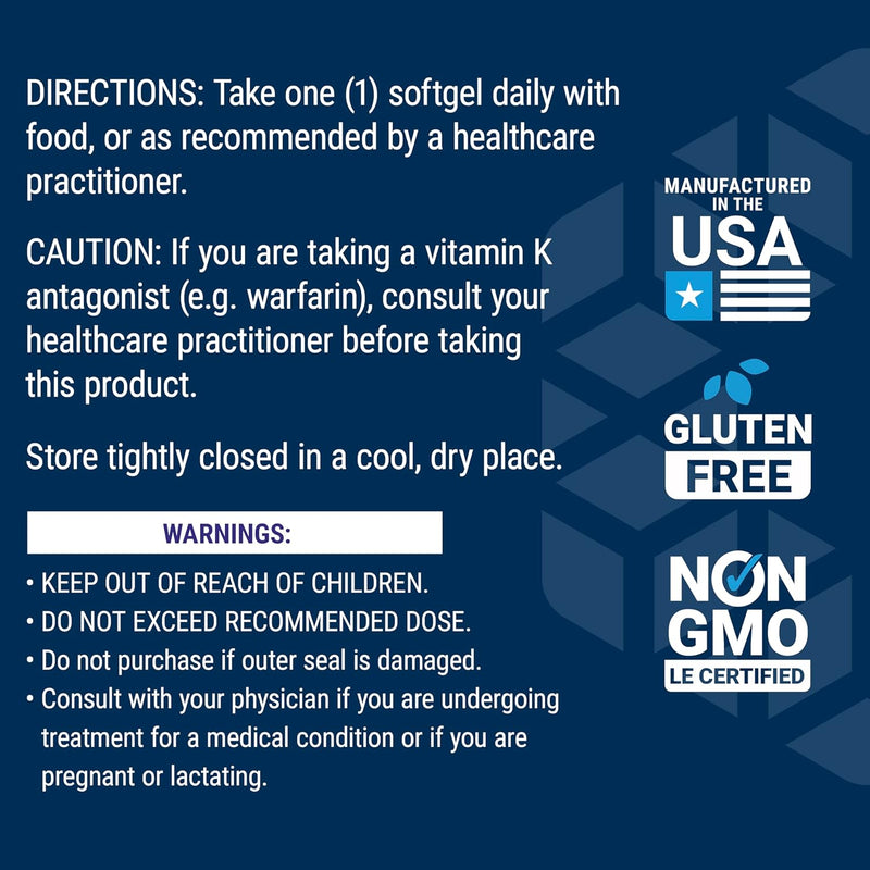 Vitamina K2 45 Mcg, 90 Softgels | Life Extension