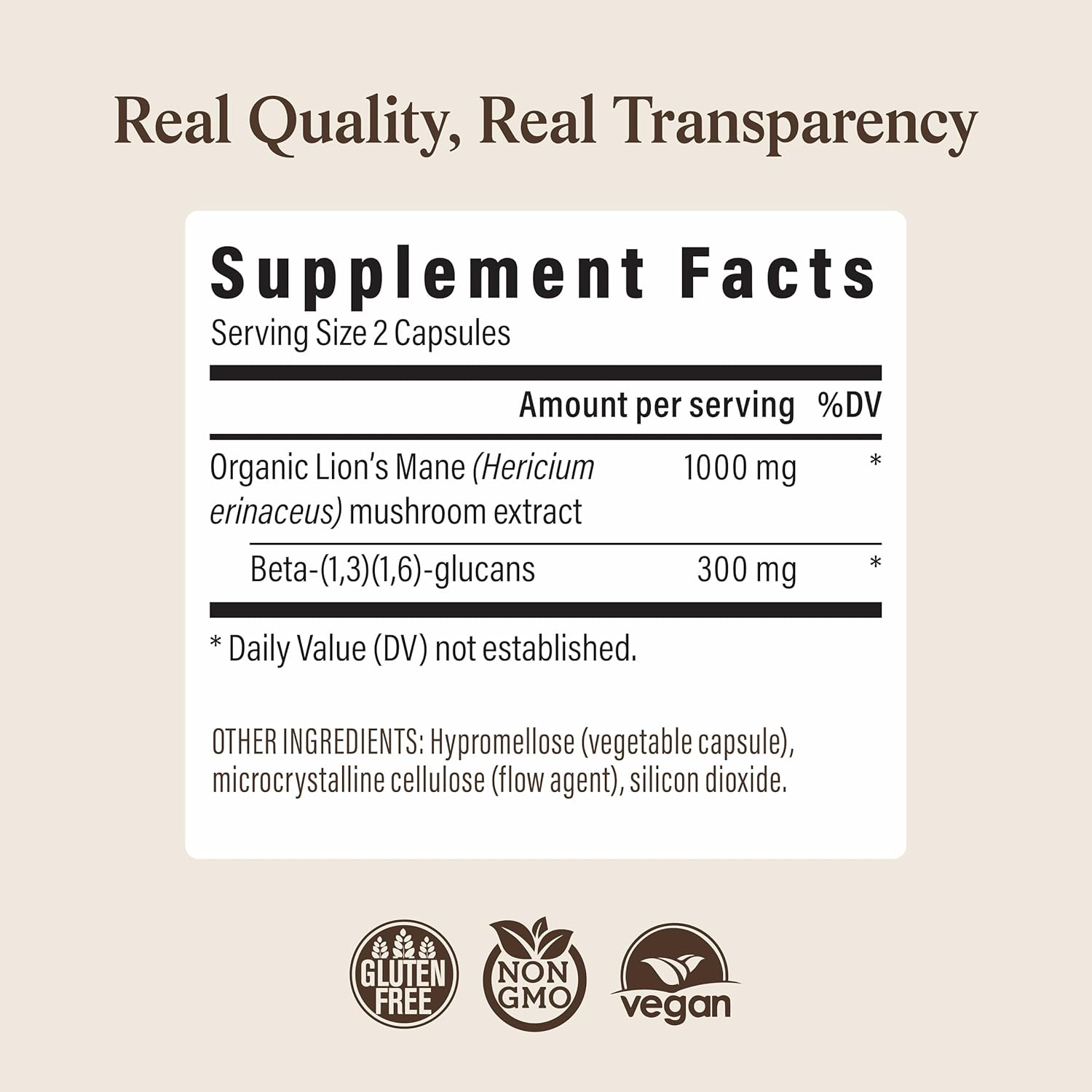 Lion's Mane Mushroom Cognition 120 Cápsulas | Real Mushrooms | bhorganic