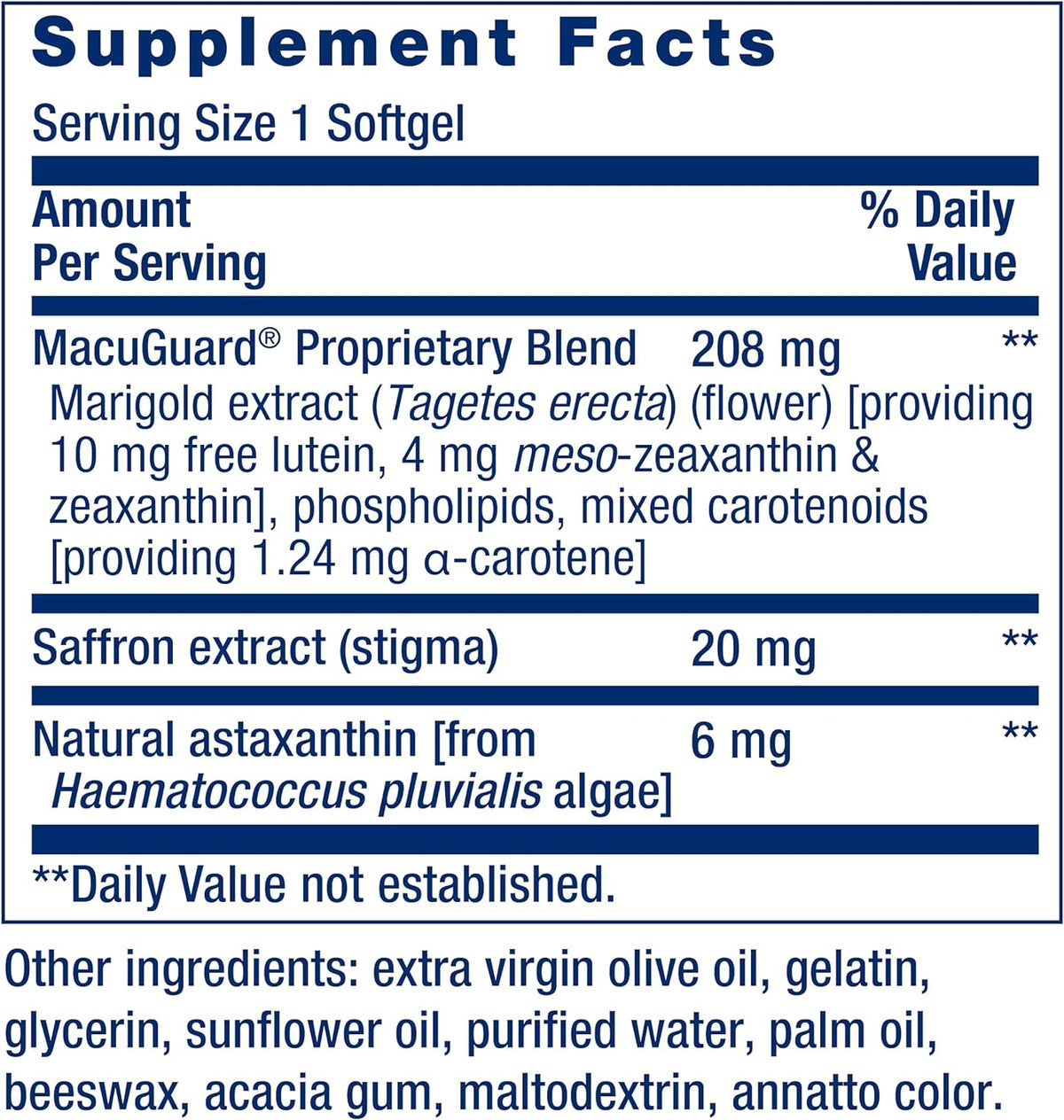 MACUGUARD OCULAR SUPPORT ASTAXANTHIN 60 SOFTGEL