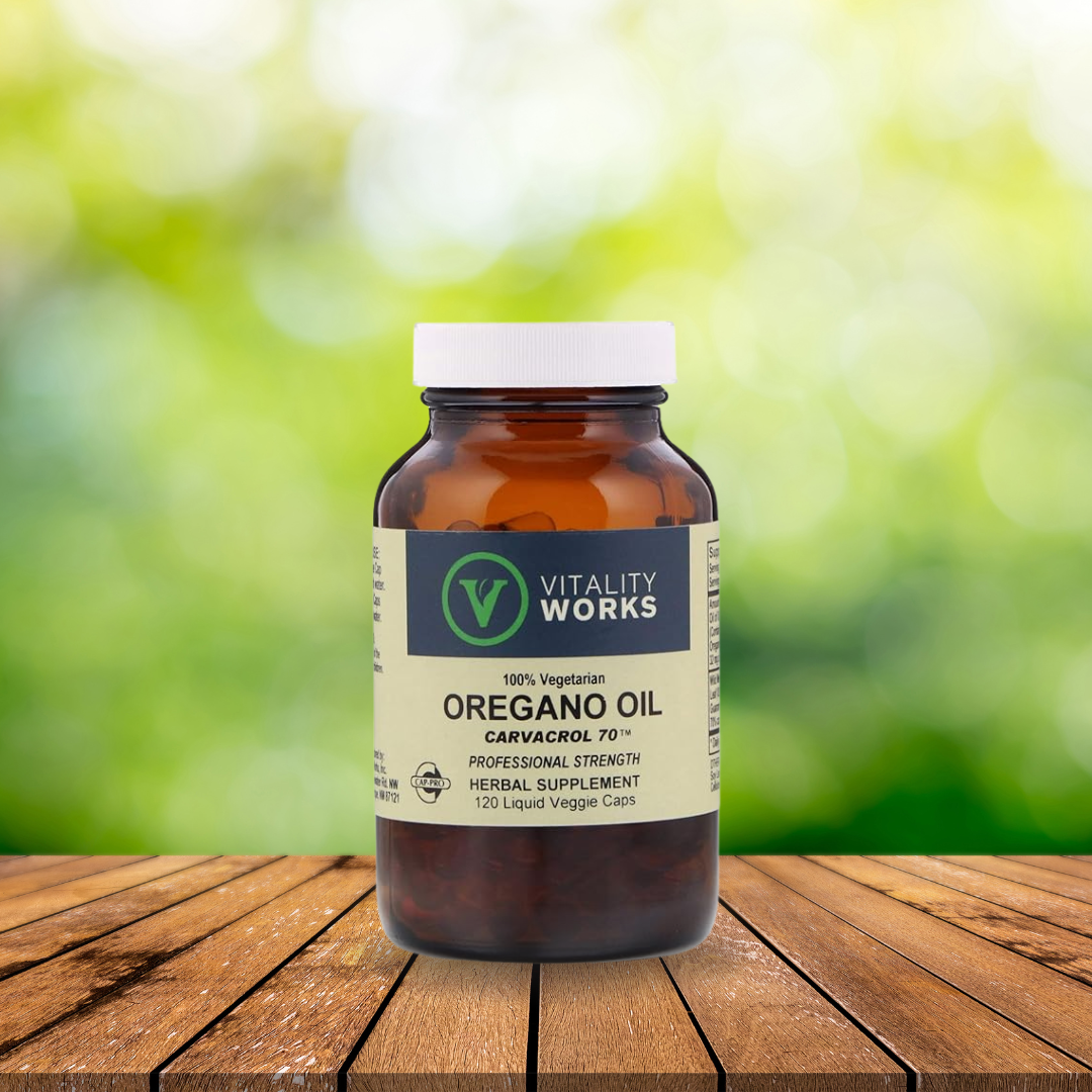 Aceite de Orégano 70% Carvacrol Vitality Works 120 Cápsulas Líquidas