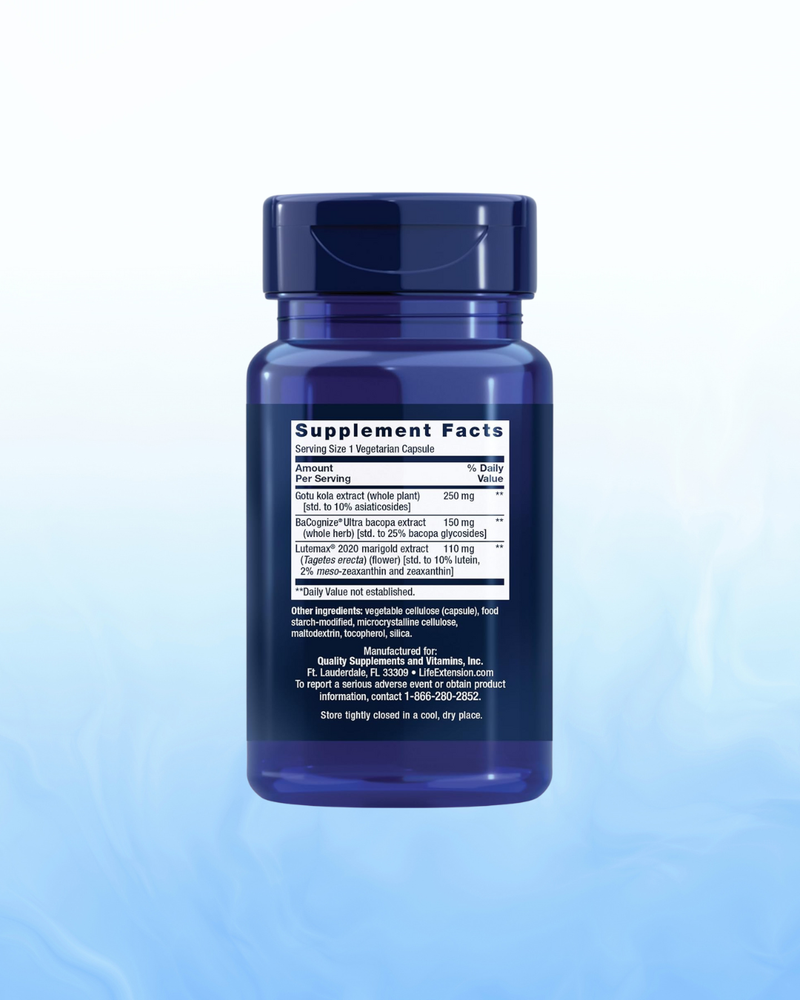 Quick Brain Nootropic Life Extension - 30 Cápsulas | Potenciador Cognitivo | Memoria y Concentración | bhorganic