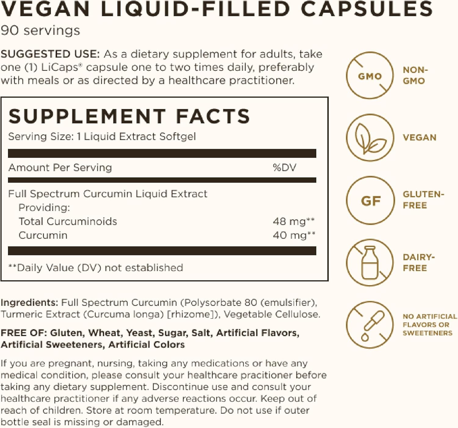 Curcumin Solgar Amplio Espectro - 90 Softgels | Cúrcuma Biodisponible | Bienestar Articular | bhorganic