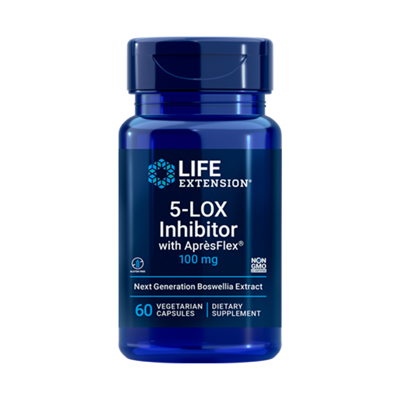 LIFE EXTENSION, Inhibidor 5-Lox con ApresFlex, 100 mg, 60 Cápsulas vegetarianas | 5-Lox-Inhibitor with ApresFlex