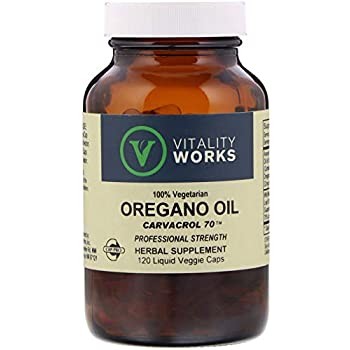 Vitality Works, Aceite de Orégano Carvacrol 70, 120 Cápsulas vegetales líquidas | Oregano Oil Carvacrol 70