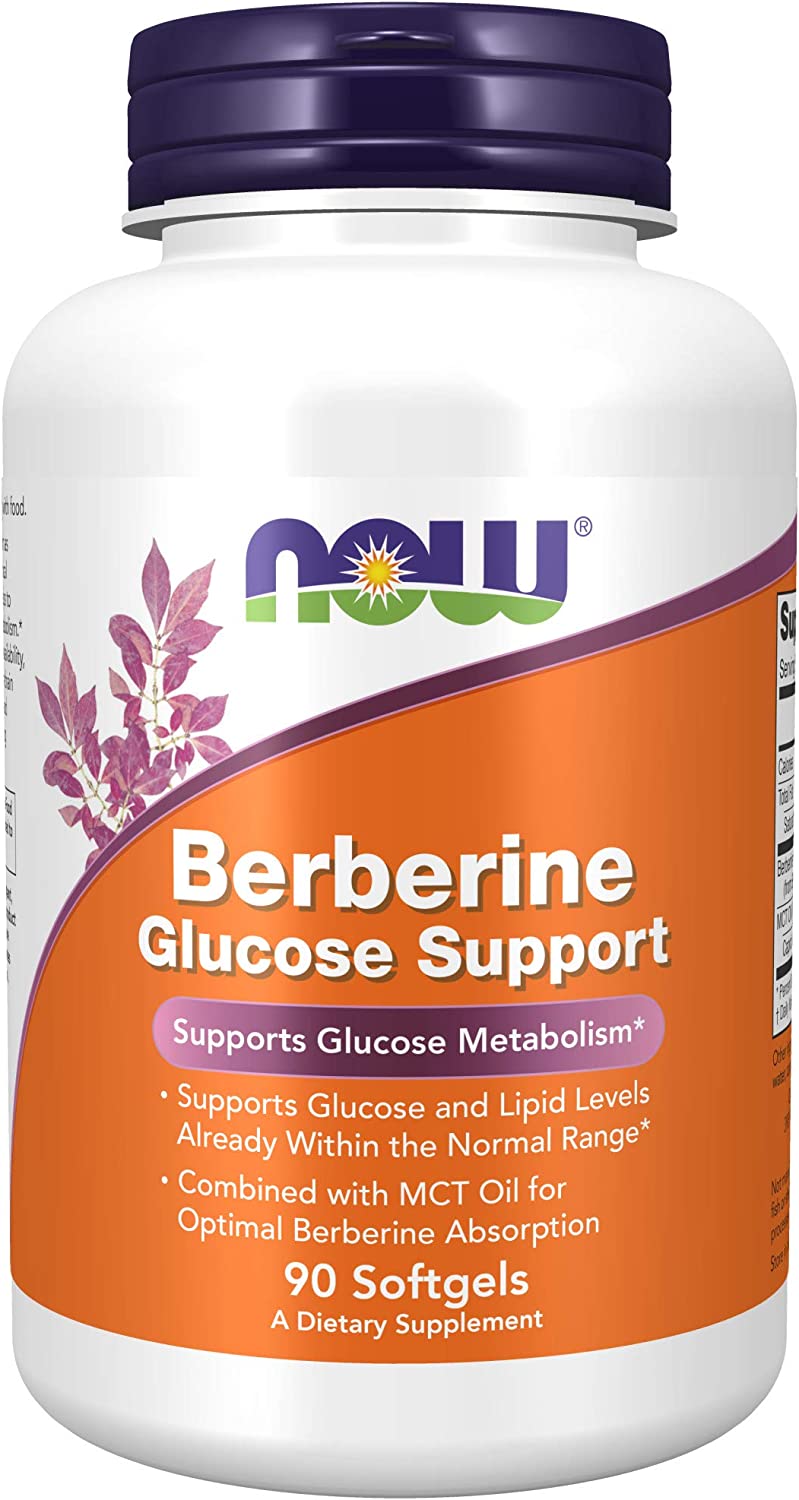 NOW, Soporte de Glucosa de Berberina, 90 Cápsulas blandas | Berberine Glucose Support