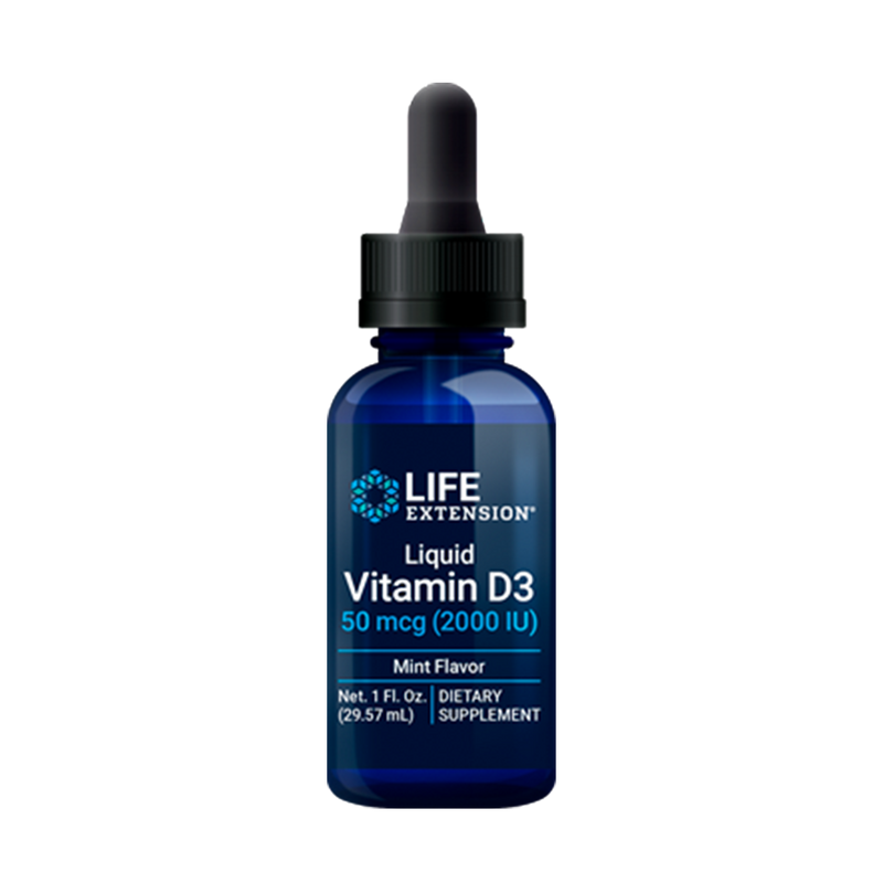 LIFE EXTENSION, Vitamina D3 líquida, Sabor a menta, 50 mcg (2000 IU) | Liquid Vitamin D3, Mint Flavor