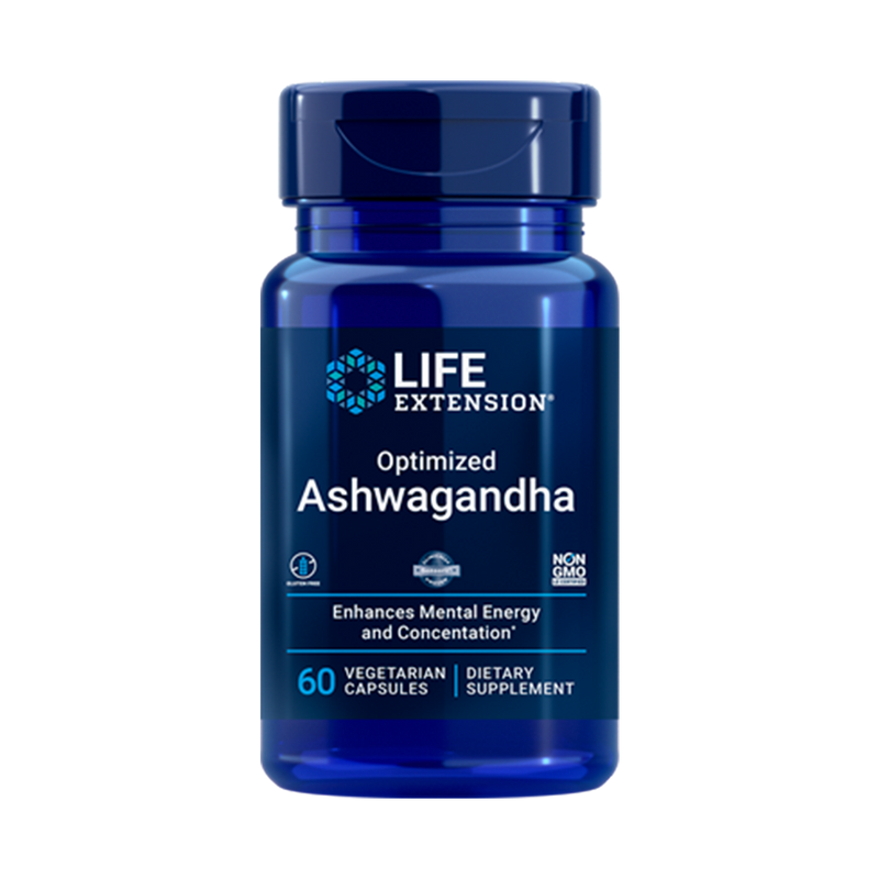 LIFE EXTENSION, Ashwagandha Optimizada, 60 Cápsulas vegetarianas | Optimized Ashwagandha