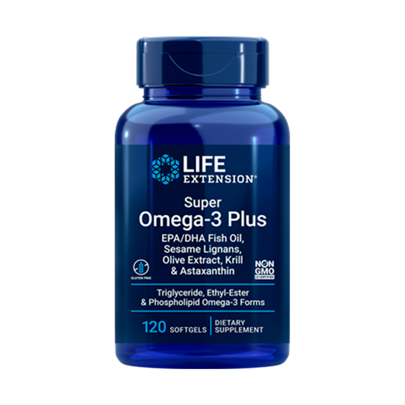 LIFE EXTENSION, Super Omega-3 Plus EPA/DHA con Krill y Astaxantina, 120 cápsulas blandas | Super OMEGA-3 Plus EPA/DHA with Krill & Astaxanthin