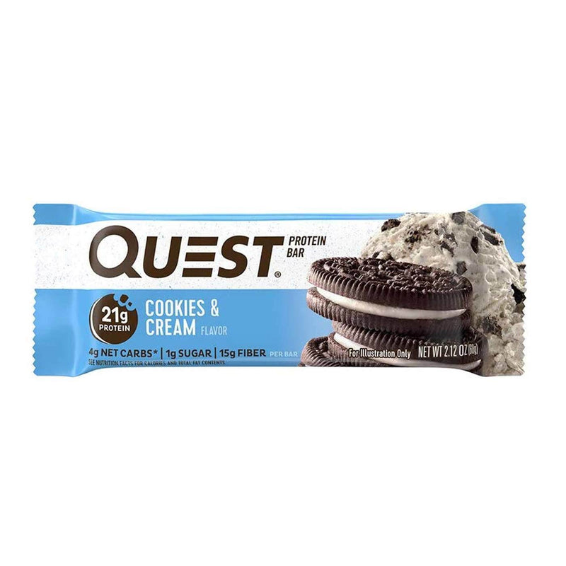 Quest Protein Bar, Cookies & Cream flavor | Barra de proteína, sabor a cookies and cream
