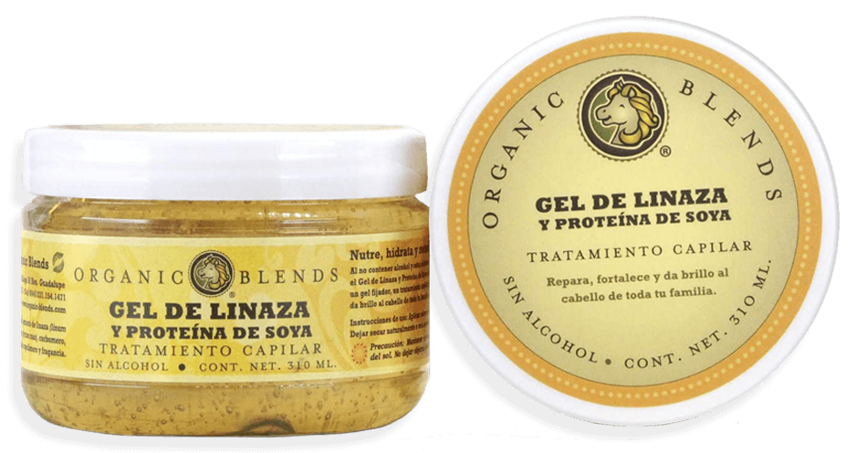 Organic Blends, Gel de Linaza y Proteína de Soya, Tratamiento Capilar, 310 Ml