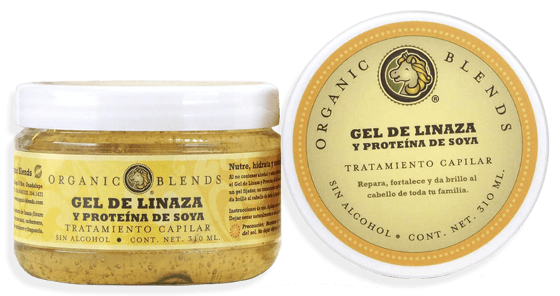 Organic Blends, Gel de Linaza y Proteína de Soya, Tratamiento capilar, 310 ml